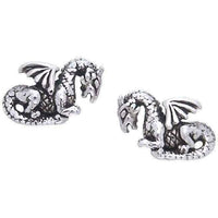 Sterling Silver Petite Winged Dragon Post Earrings UK