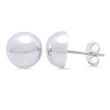 Sterling Silver Polished Half-dome Stud Earrings UK