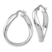 Sterling Silver Polished Twisted Hoop Earrings, By Versil UK