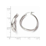 Sterling Silver Polished Twisted Hoop Earrings, By Versil UK