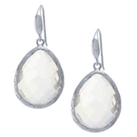 Sterling Silver Rock Crystal Quartz Drop Earrings UK