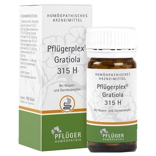 Stomach and intestinal cramps, PFLUEGERPLEX Gratiola 315 H tablets UK