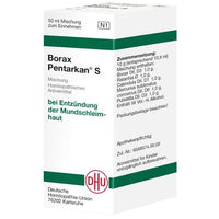 Stomatitis, inflammation of the lining of the mouth, BORAX PENTARKAN S mixture UK