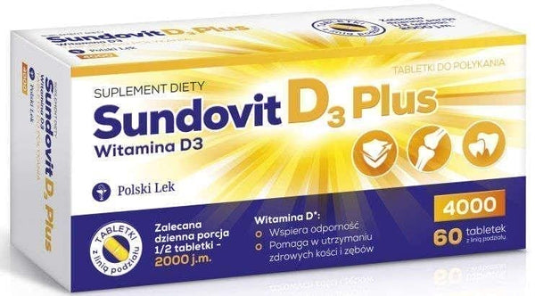 Sundovit D3 Plus x 60 tablets vitamin D UK