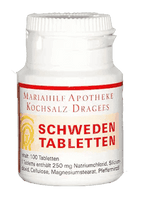 Swedish, SWEDEN TABLETS, sodium chloride, silicon dioxide, peppermint oil UK