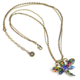 Sweet Romance Millefiori Glass Rainbow Dragonfly Pendant Necklace UK