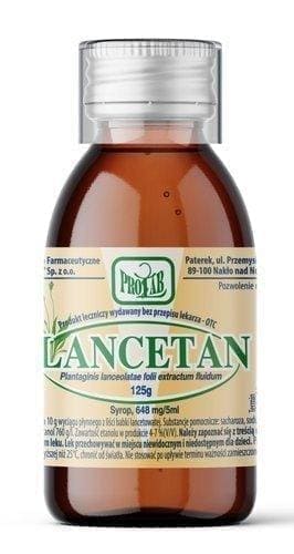 SYRUP LANCETAN 125g, plantain leaf, cough remedies 6+ UK