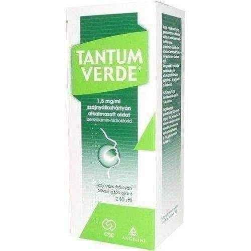 TANTUM VERDE liquid 240ml, benzydamine hydrochloride, antimicrobial mouth rinse UK