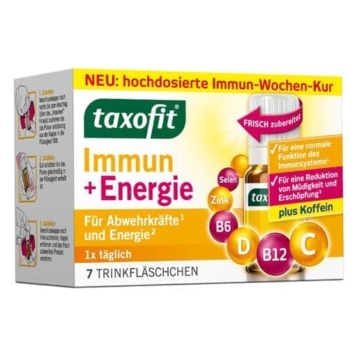 TAXOFIT Immune&Energy Vitamin C, D, B12, B6, zinc, selenium, drinking ampoules UK
