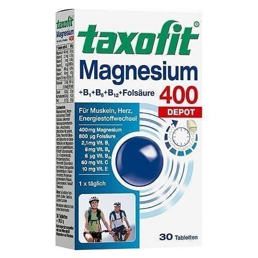 TAXOFIT Magnesium 400 + B1 + B6 + B12 + Folic Acid 800 Gran. 20 pc UK