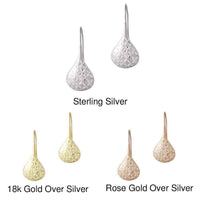 Teardrop Earrings - Sterling Silver Puffed Teardrop Earrings UK