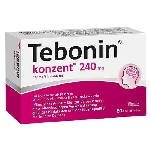 TEBONIN concentrate 240 mg brain memory, concentration disorders, dementia tablets UK