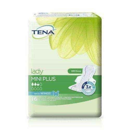TENA Lady Mini Plus sanitary pads with wings x 16 pieces UK