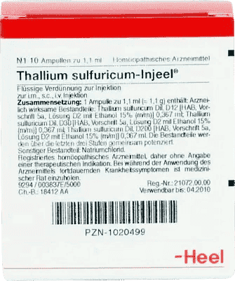 THALLIUM SULFURICUM, photophobia treatment ampoules UK