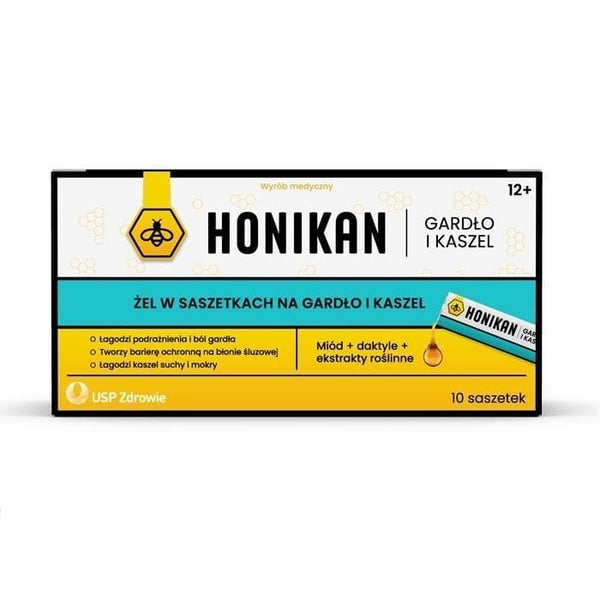 THROAT AND COUGH gel, Honikan, 10 sachets UK