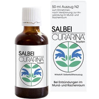 Throat inflammation cure, throat sweating, inflamed back of mouth, SAGE CURARINA drops UK
