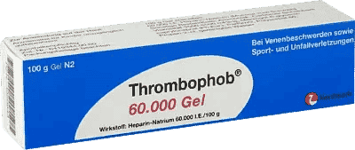 THROMBOPHOB Gel 60,000 heparin sodium UK
