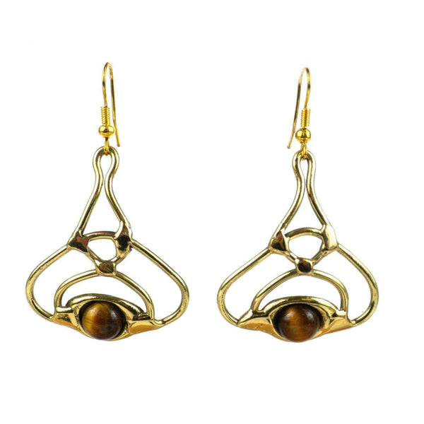 Tiger eye earrings | Golden UK