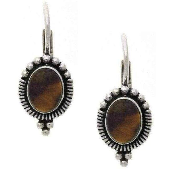 Tiger eye earrings | Leverback | antique UK