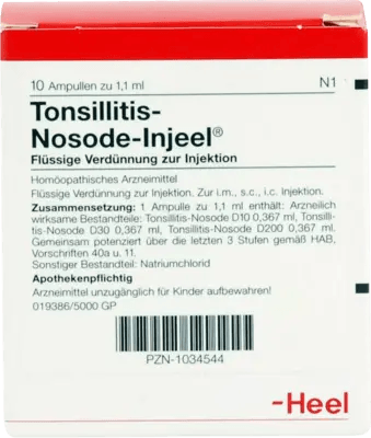 TONSILLITIS Nosode Injeel ampoules UK