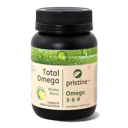 TOTAL OMEGA optimal levels of Omega 3 6 9, 1000 mg. 60 capsules PRISTINE UK