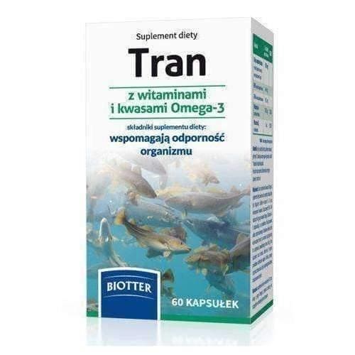 TRAN x 60 capsules - natural vitamins deficiencies. UK