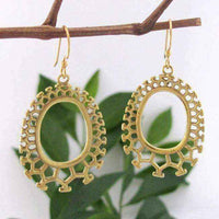 Tribal earrings - Handmade Golden Honeycomb Tribal Fusion Earrings (Indonesia) UK