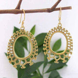 Tribal earrings - Handmade Golden Honeycomb Tribal Fusion Earrings (Indonesia) UK