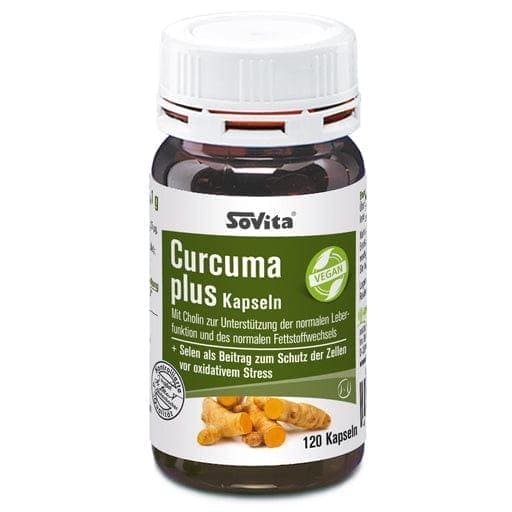 turmeric indian, higher curcuminoid, selenium, choline, SOVITA Curcuma plus capsules UK