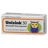 UNIZINK 50 gastro-resistant tablets 50 pc UK