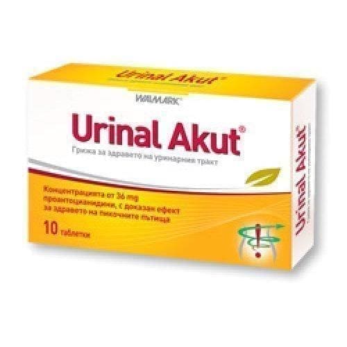 URINAL ACUTE in acute cystitis and urethritis 10 tablets, URINAL AKUT UK