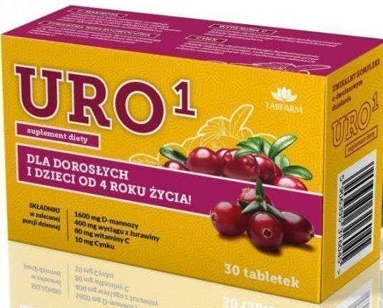 URO 1 x 30 tablets D-mannose, cranberry, vitamin C, zinc UK