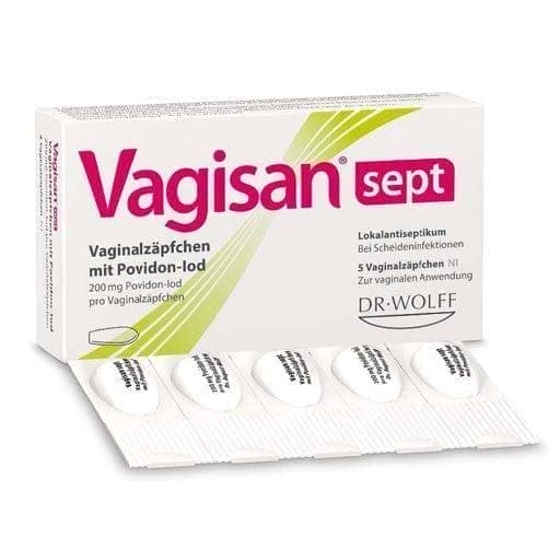 VAGISAN sept vaginal suppositories with povidone iodine UK