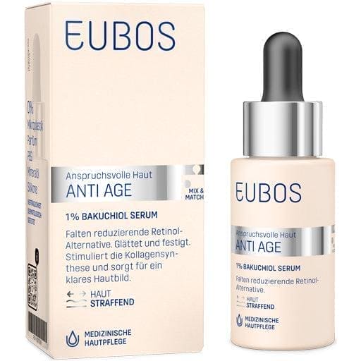 Vegan anti-ageing serum uk, wrinkle reduction, EUBOS ANTI-AGE 1% Bakuchiol Serum UK