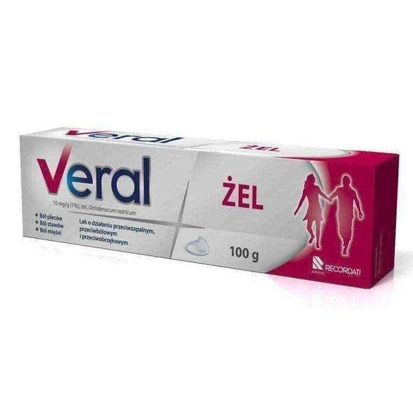 Veral gel 100g, diclofenac sodium, knee joint pain, back pain UK