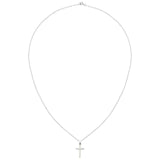 Versil 14k White Gold Hollow Cross Pendant with 18-inch Chain UK