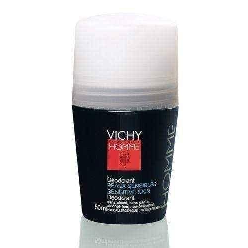 Vichy Homme Deodorant Roll-On Antiperspirant sensitive skin 50ml UK