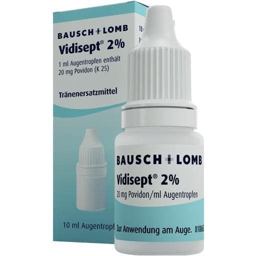 VIDISEPT 2% eye drops 10 ml Povidone UK