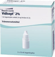 VIDISEPT Povidone eye drops 3X10 ml UK