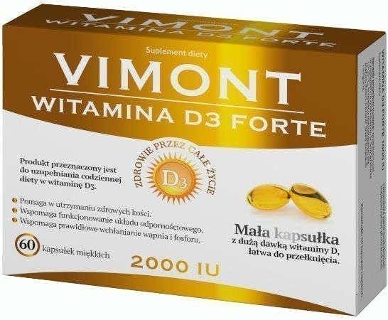 VIMONT Vitamin D3 Forte 2000j.mx 60 capsules UK