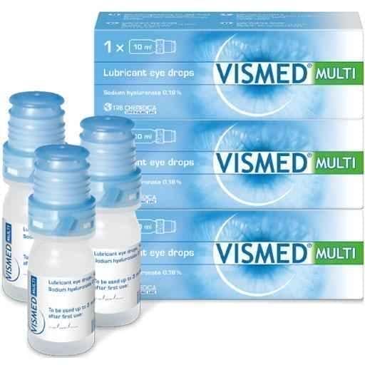 VISMED MULTI eye drops 3X10 ml hyaluronate, hyaluronic acid UK