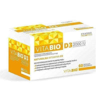 VitaBio D3 2000IU x 60 capsules, vitamin d tablets UK