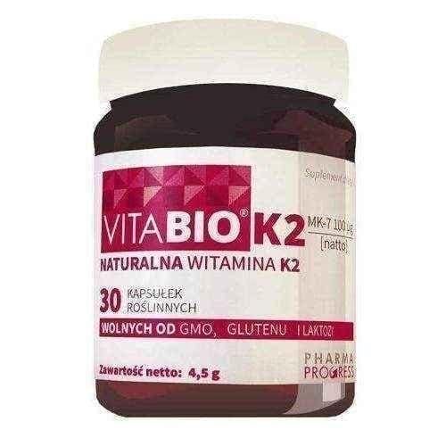 VitaBio K2 MK-7 100μg x 30 capsules, menaquinone 7 UK