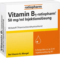 VITAMIN B1, vitamin b1 deficiency, b1 vitamin, -RATIOPHARM 50 mg, ml ampoules UK