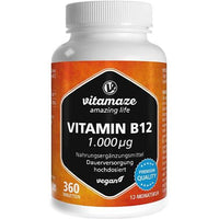 VITAMIN B12 1,000 µg high dose vegan tablets UK