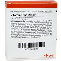 VITAMIN B12, cyanocobalamin INJEEL ampoules UK