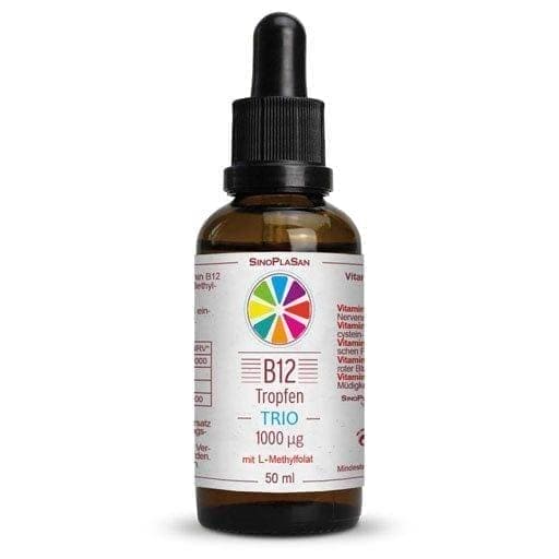 Vitamin B12 TRIO 1000 µg, 5-MTHF drops, reduce tiredness and fatigue UK