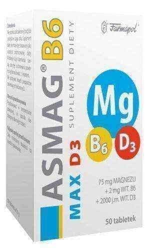 Vitamin B6 Max + D3 Asmag x 50 tablets UK