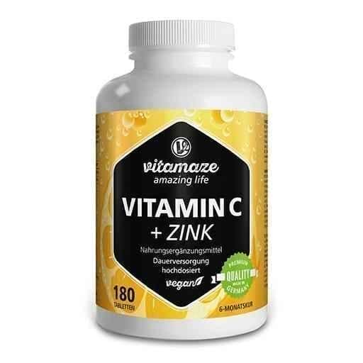 VITAMIN C 1000 mg high dose + zinc vegan tablets 180 pcs UK
