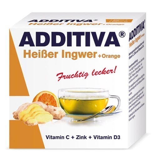 Vitamin C, zinc, vitamin D3, ADDITIVA hot ginger+orange powder UK